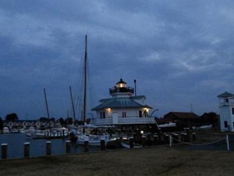 Lighthouse at CBMM at night 2